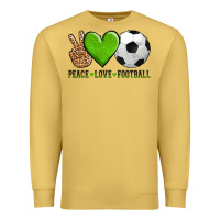 Antique Gold peace love soccer Premium Sweatshirt - AdoDesignShop