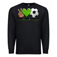 Black peace love soccer Premium Sweatshirt - AdoDesignShop