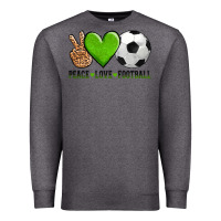 Charcoal Heather peace love soccer Premium Sweatshirt - AdoDesignShop