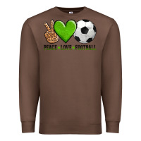 Chestnut peace love soccer Premium Sweatshirt - AdoDesignShop