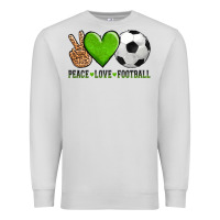 Dove Grey peace love soccer Premium Sweatshirt - AdoDesignShop