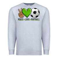 Heather Grey peace love soccer Premium Sweatshirt - AdoDesignShop
