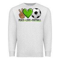 Oatmeal Heather peace love soccer Premium Sweatshirt - AdoDesignShop