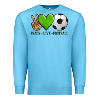 Ocean Blue peace love soccer Premium Sweatshirt - AdoDesignShop
