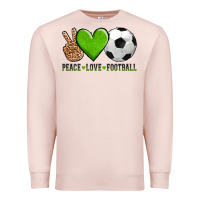 Pale Pink peace love soccer Premium Sweatshirt - AdoDesignShop