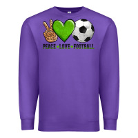 Purple peace love soccer Premium Sweatshirt - AdoDesignShop
