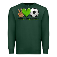 Sports Green peace love soccer Premium Sweatshirt - AdoDesignShop