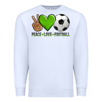 White peace love soccer Premium Sweatshirt - AdoDesignShop