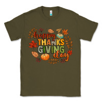 Army Green happy thanksgiving day Classic Tee - CowGirlArtShop