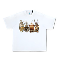 White skeleton coffee Urban Heavy Tee - Jasminsmagicworld