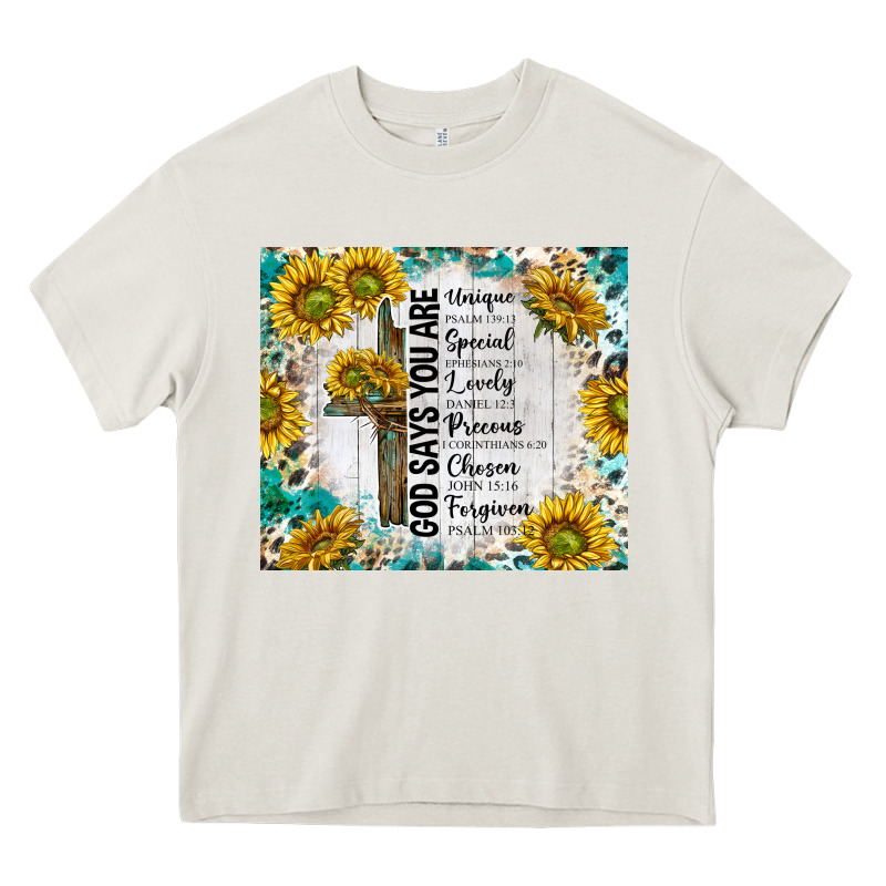 God Says You Are With Sunflower Heavy Core Tee by TumblerDesignByShophia | Teevron