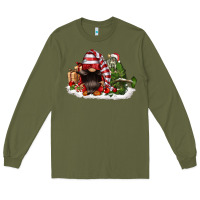 Army Green christmas gnome and tree Long Sleeve Tee - FaDigitalArtStudio