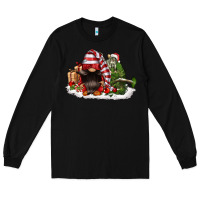 Black christmas gnome and tree Long Sleeve Tee - FaDigitalArtStudio