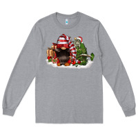 Heather Grey christmas gnome and tree Long Sleeve Tee - FaDigitalArtStudio
