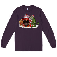 Plum christmas gnome and tree Long Sleeve Tee - FaDigitalArtStudio