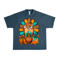 Midnight Navy Thanksgiving Cold Drink Frappe Urban Heavy Tee - FaDigitalArtStudio