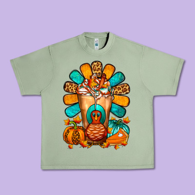 Thanksgiving Cold Drink Frappe Urban Heavy Tee Designed By Fadigitalartstudio