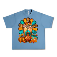 Pebble Blue Thanksgiving Cold Drink Frappe Urban Heavy Tee - FaDigitalArtStudio