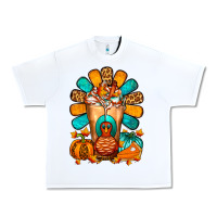 White Thanksgiving Cold Drink Frappe Urban Heavy Tee - FaDigitalArtStudio