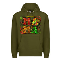 Army Green juneteenth leopard frame mama Mother's Day Premium Hoodie - LillyAllenDesigns