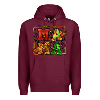 Burgundy juneteenth leopard frame mama Mother's Day Premium Hoodie - LillyAllenDesigns