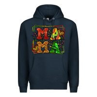Navy juneteenth leopard frame mama Mother's Day Premium Hoodie - LillyAllenDesigns