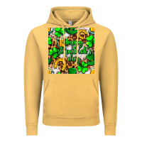 Vintage Mustard Happy St. Patrick's Day pattern digital paper Vintage Hoodie - BundleAndBundleShop