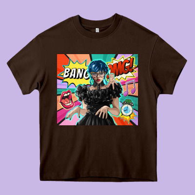 Pop Art Gothic Girl Heavy Core Tee Designed By Tumblerdesignbyshophia
