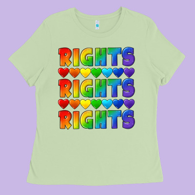 Rights Rights Rights Pride Ladies Tee Designed By Cowgirlartshop