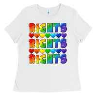 White Rights rights rights pride Ladies Tee - CowGirlArtShop