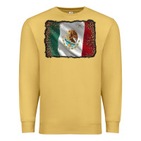 Antique Gold mexico flag black glitter leopard Premium Sweatshirt - AdoDesignShop