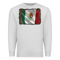 Dove Grey mexico flag black glitter leopard Premium Sweatshirt - AdoDesignShop