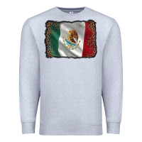 Heather Grey mexico flag black glitter leopard Premium Sweatshirt - AdoDesignShop