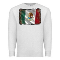 Oatmeal Heather mexico flag black glitter leopard Premium Sweatshirt - AdoDesignShop
