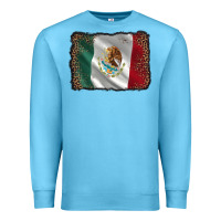 Ocean Blue mexico flag black glitter leopard Premium Sweatshirt - AdoDesignShop