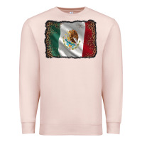Pale Pink mexico flag black glitter leopard Premium Sweatshirt - AdoDesignShop