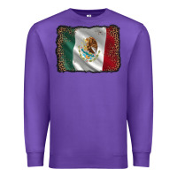 Purple mexico flag black glitter leopard Premium Sweatshirt - AdoDesignShop