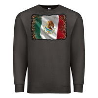Smoke mexico flag black glitter leopard Premium Sweatshirt - AdoDesignShop