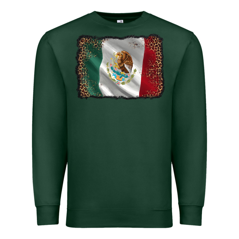 Mexico Flag Black Glitter Leopard Premium Sweatshirt by AdoDesignShop | Teevron