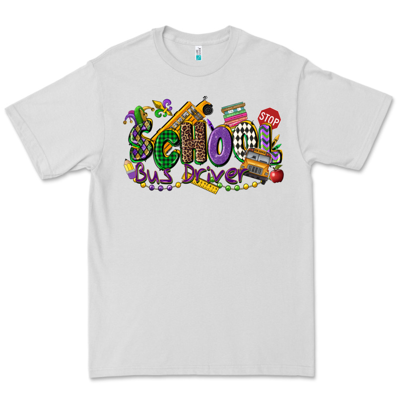 School Bus Driver Mardi Gras Premium Tee by CowGirlArtShop | Teevron
