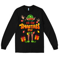 Black im the smartass elf Long Sleeve Tee - FaDigitalArtStudio