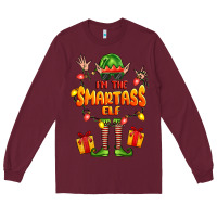 Burgundy im the smartass elf Long Sleeve Tee - FaDigitalArtStudio