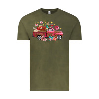 Vintage Olive Western Valentines Day Truck Photography Love Side Vintage Tee - FaDigitalArtStudio