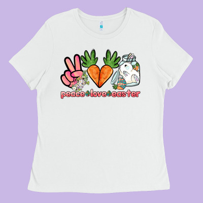 Peace Love Easter Day Ladies Tee Designed By Howdyjamesfarm