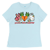 Baby Blue Peace love Easter Day Ladies Tee - HowdyJamesFarm