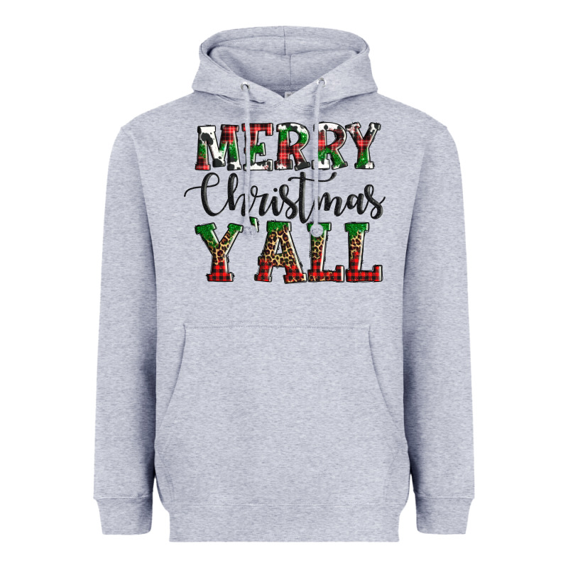 Merry Christmas Y'all Heavyweight Hoodie by AdoDesignShop | Teevron