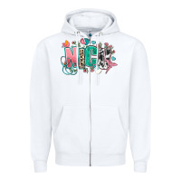 White nicu Zipper Hoodie - AdoDesignShop