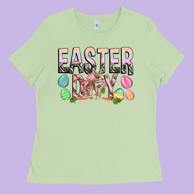 Easter Day With Rabbit Ladies Tee Designed By Howdyjamesfarm