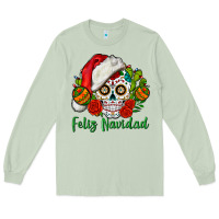 Matcha Feliz Navidad Skull Long Sleeve Tee - BundleAndBundleShop