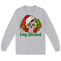 Moon Dust Feliz Navidad Skull Long Sleeve Tee - BundleAndBundleShop